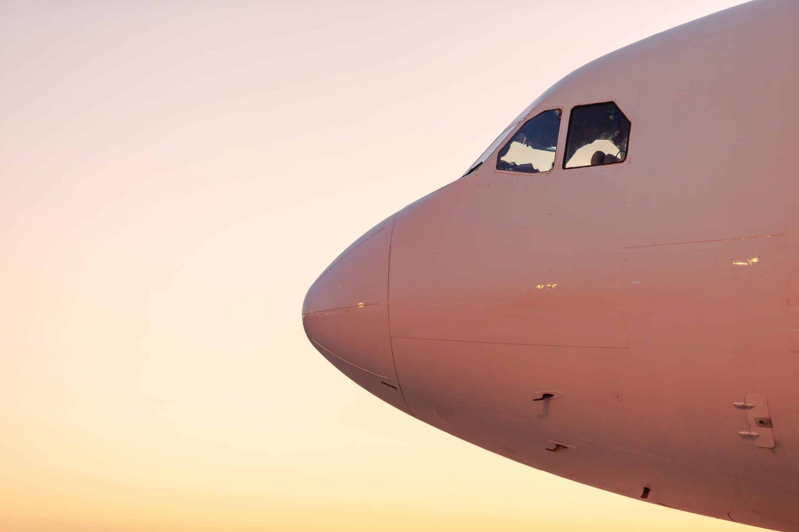 The nose cone of an airplane